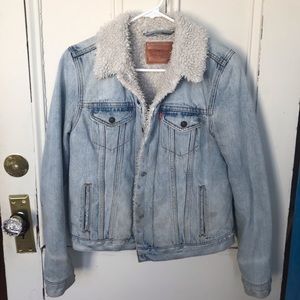 Levi’s Denim Sherpa Trucker Jacket - light blue